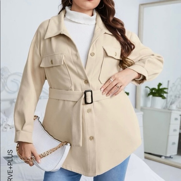 Cream, flap pocket jacket - Picture 1 of 3